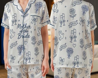 Mother of the Bride Satin Pajama Set: Wedding Party PJs