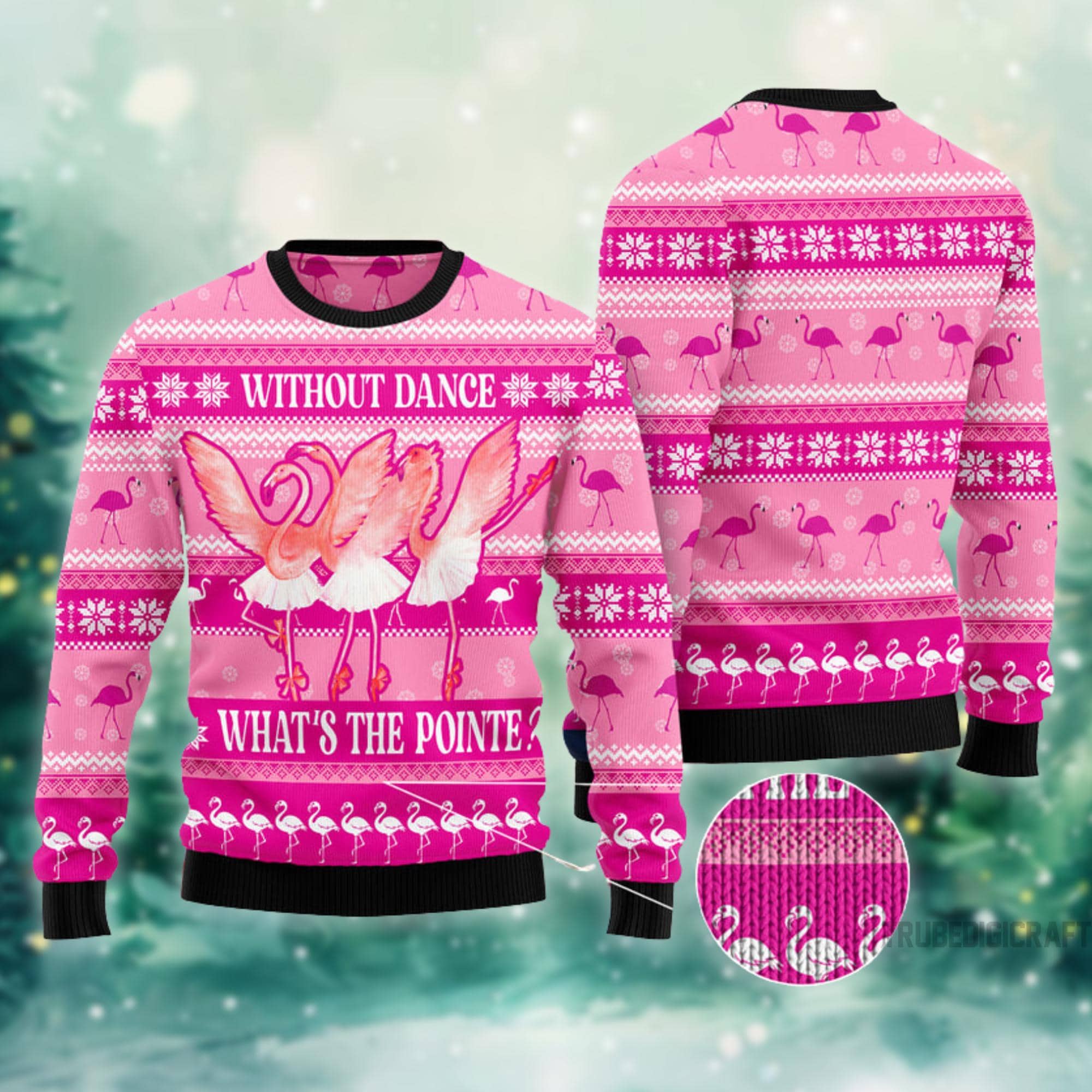 Discover Funny Flamingo Ballet Christmas Ugly Sweater, Holiday Gift for Dancer and Ballet Teacher