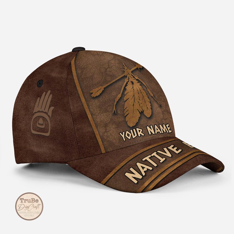 Personalized Native American Baseball Caps, Custom Name Native Blood ...