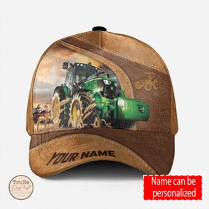 Personalized cBaseball Caps, Custom Name Tractor Classic Cap for Men Women, Farm Lover Cap, Gift for Farmer, Tractor Cap