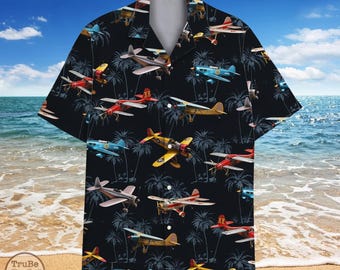 Tropical Airplane Hawaiian Shirt: Summer Aloha Button-Down