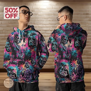 Star Wars Synthwave 3D Hoodie: All Over Print Graphic Sweatshirt
