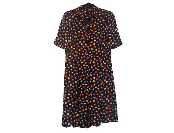Akris, Vintage Akris Black Floral Silk Dress – US 6