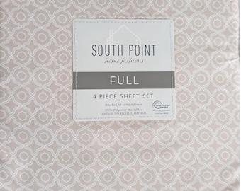 Full 4 Piece Sheet Set - Beige Pattern