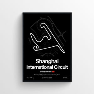Shanghai China Grandprix F1 Poster Chinesischer Druck Formel 1 Druckt Grandprix-Strecke Rennkurs F1 Karte Drucken