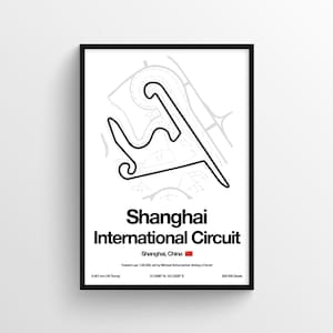 Shanghai China Grandprix F1 Poster Chinesischer Druck Formel 1 Druckt Grandprix-Strecke Rennkurs F1 Karte Drucken