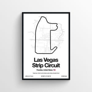 Las Vegas USA GrandPrix F1 Poster Amerikanisch USA Druck Formel 1 Druckt Grandprix Strecke F1 Karte Print