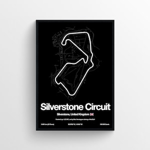 Silverstone United Kingdom Grand Prix F1 Poster British Print Formula 1 Prints Grand Prix Track Circuit F1 Map Print