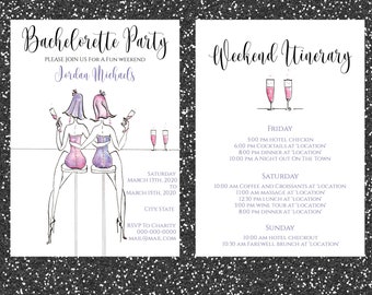 Bachelorette Party Invitation Bundles  - 2 Prints - Bachelorette Party Invitation, Bachelorette Party Invite, Editable Bachelorette Party