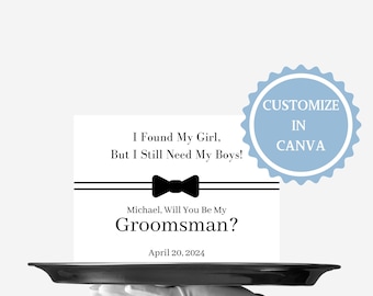 Groomsmen Proposal Card: Editable Wedding Party Invite (Digital Download)