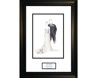 Silhouette Sketch - Add On To Wedding Sketch - Bride Gift From Groom, Groom To Bride Gift, Wedding Gift From Groom, Bride Gift From Groom