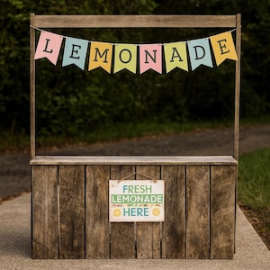 Kids Lemonade Stand Plans, Woodworking Plans, Lemonade Stand Idea, Market Stand Plans, Wooden Kids Kiosk Stand Build Plan