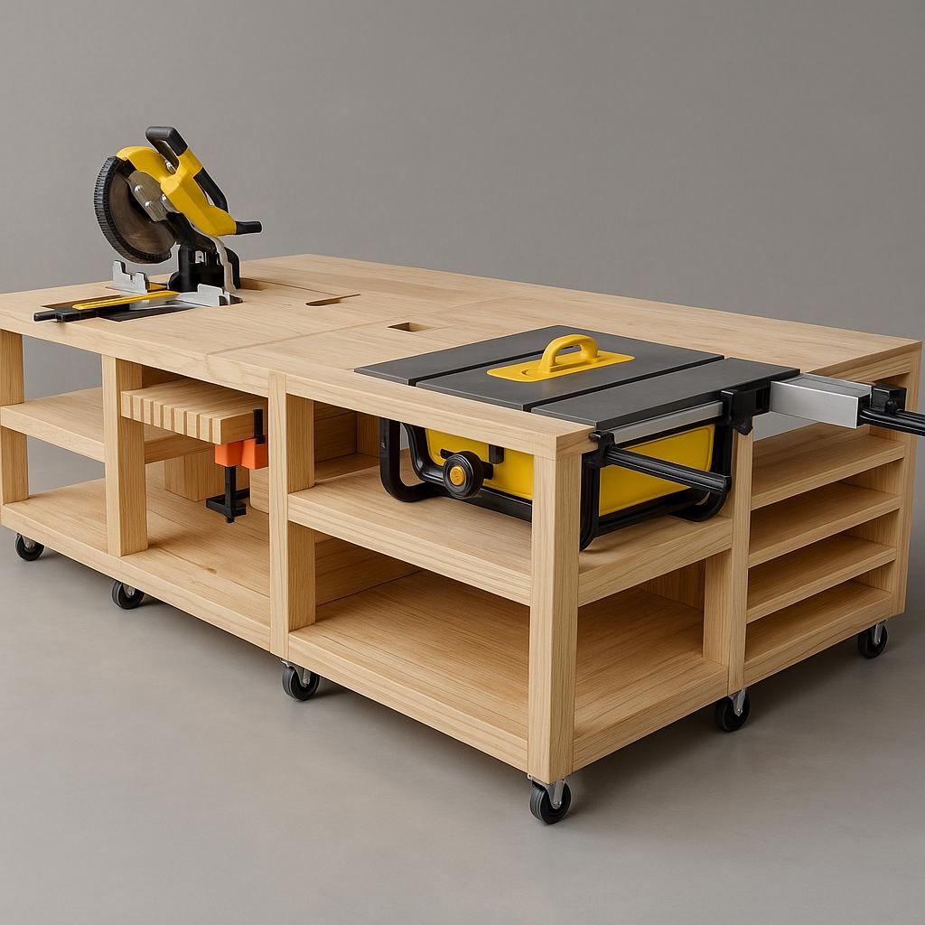 Table Saw And Miter Saw Workbench