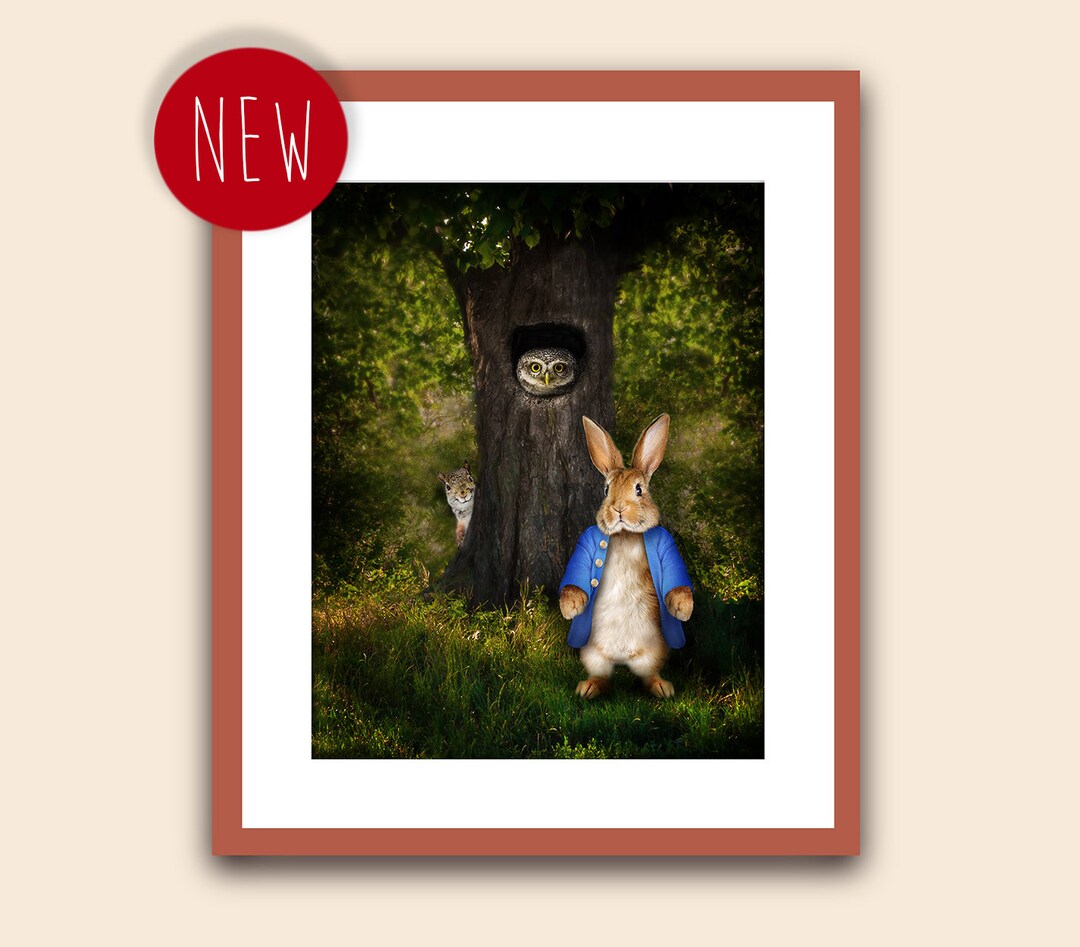 Peter Rabbit and His Friends Print, Fun Child's Wall Art, Nursery Peter Rabbit Decor, Nursery
