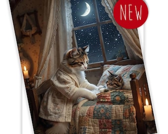 Mother's Day card with cat and kitten card