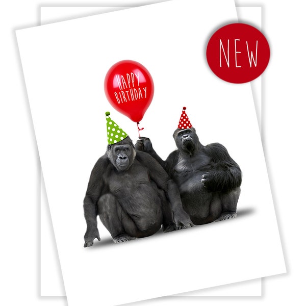 Gorilla Birthday Card - Etsy
