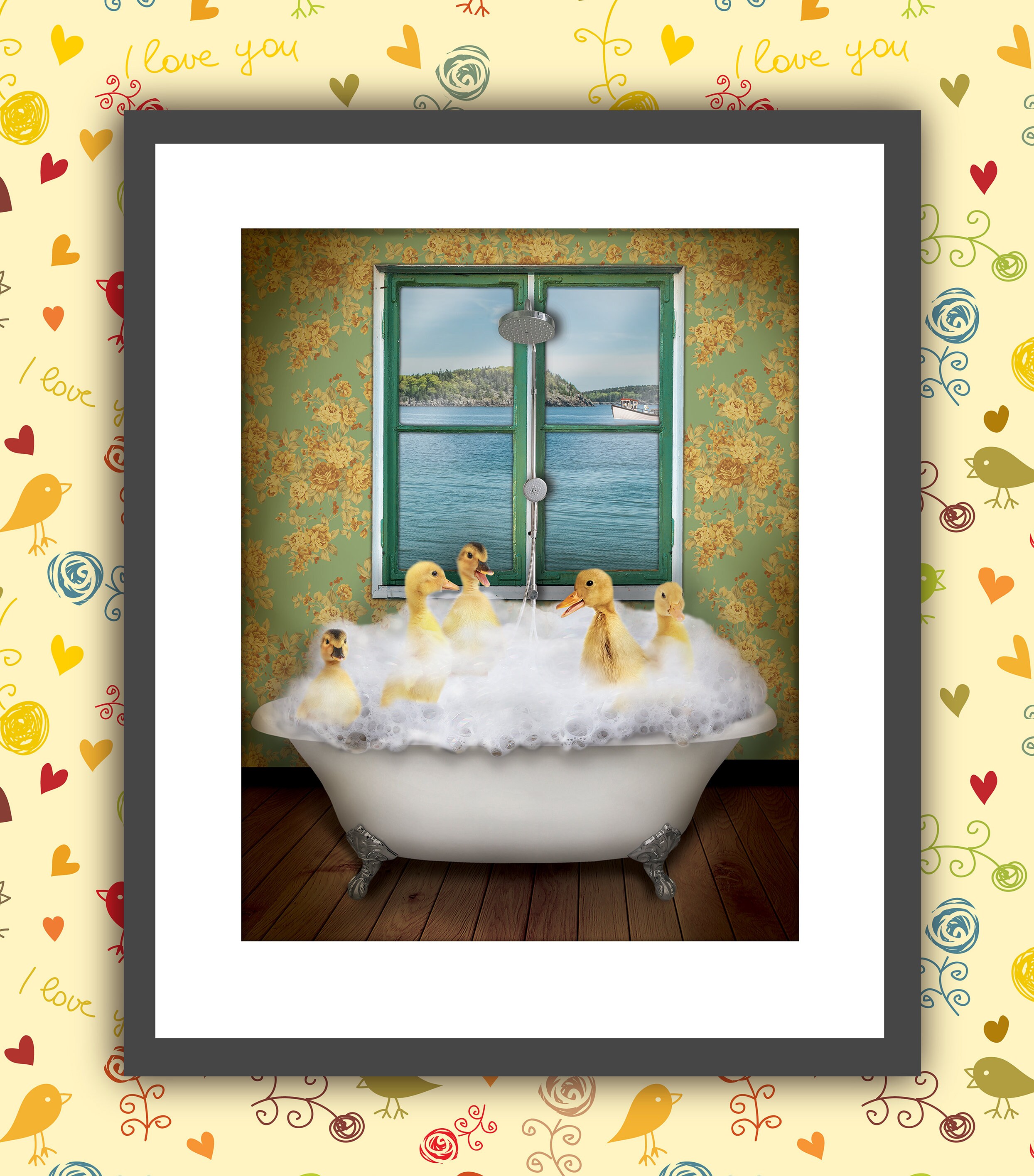 Patos en impresión de bañera decoración de pared de la hora | Etsy