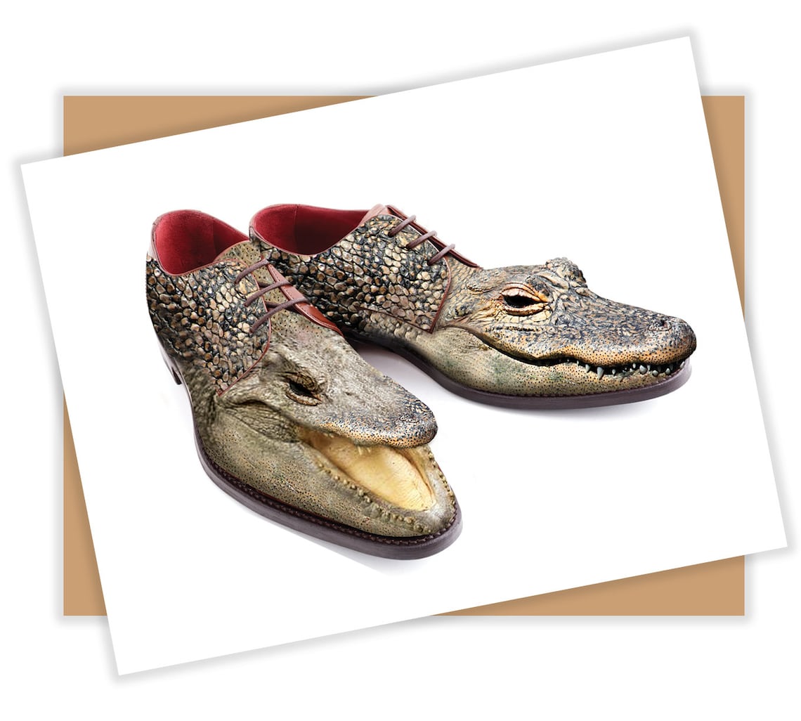 Alligator shoes art blank greeting card fun greeting card Etsy