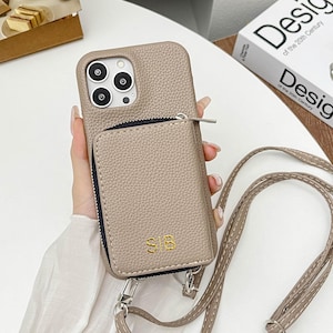 iPhone 17 Leather Case, Phone Case With Wallet Pocket, iPhone Case With Strap,  Leather iPhone 16 15 14 Pro Max iPhone 13 12 11