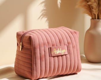 Custom Name Makeup Bag, Personalized Cosmetic & Toiletry Bag