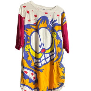 Vintage One Size Fits All Garfield 90&#39;s Sleep Shirt