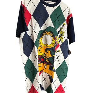 Vintage NWT One Size Fits All Garfield Playing Bagpipes Sleep T-Shirt