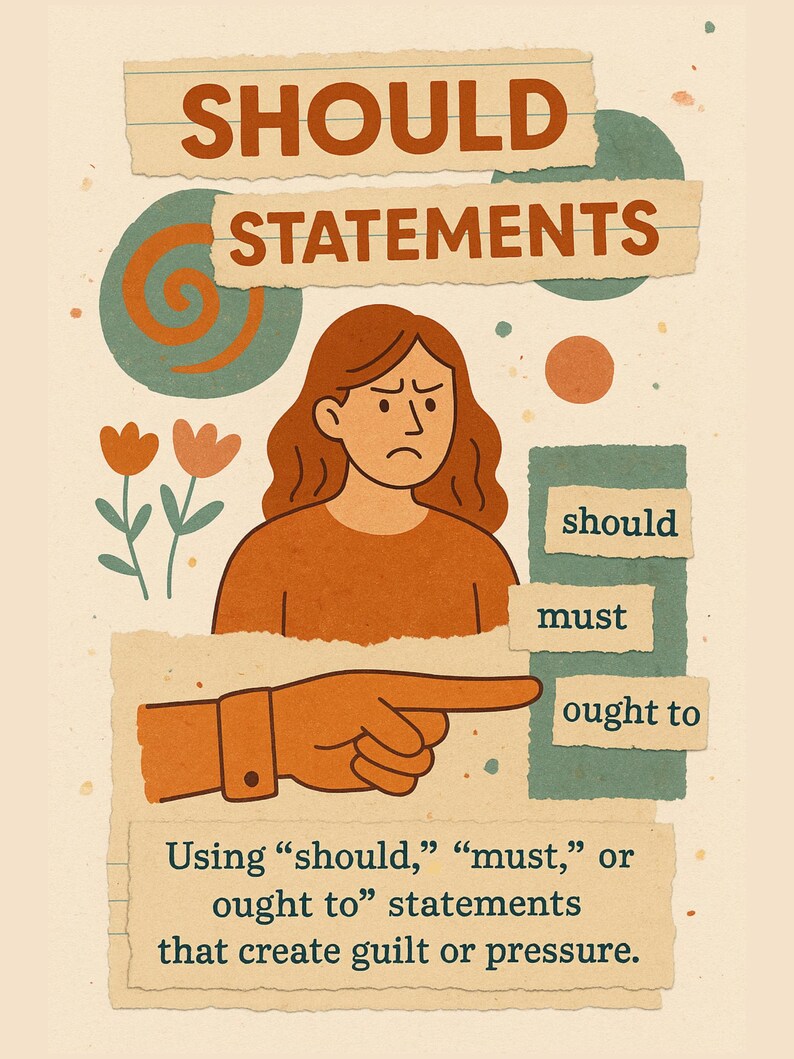 Should Statements Cognitive Distortions Card Deck: Mental Health Posters, CBT Therapy ...