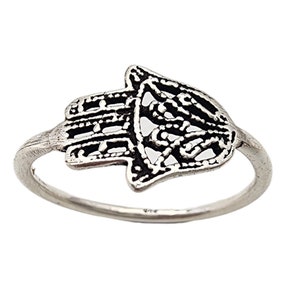 Pierścień Hamsa Srebro Sterling, Powodzenia, amulet dla kobiety. Filigranowy Pierścień Hamsa, Żydowski talizman na sukces i Powodzenia