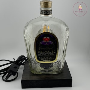 Reclaimed/Repurposed Crown Royal Bottle Accent Desk Lamp/Bourbon/Whiskey/Liquor/Gifts for Him/Gifts for Her/Mancave/Groomsmen Gift/Birthday