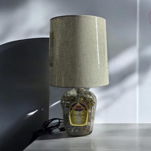 Reclaimed/Repurposed Crown Royal Bottle Accent Desk Lamp/Bourbon/Whiskey/Liquor/Gifts for Him/Gifts for Her/Mancave/Groomsmen Gift/Birthday