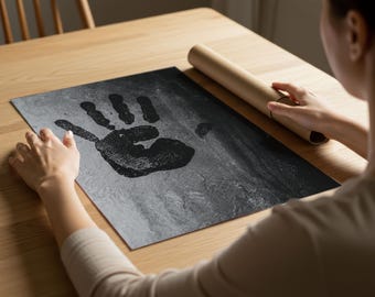 Handprint Art Print | Black & White Modern Wall Decor (Digital Download)