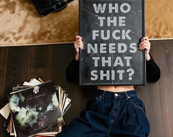 Distressed Typography Art Print, Unapologetic Design (Digital Download)