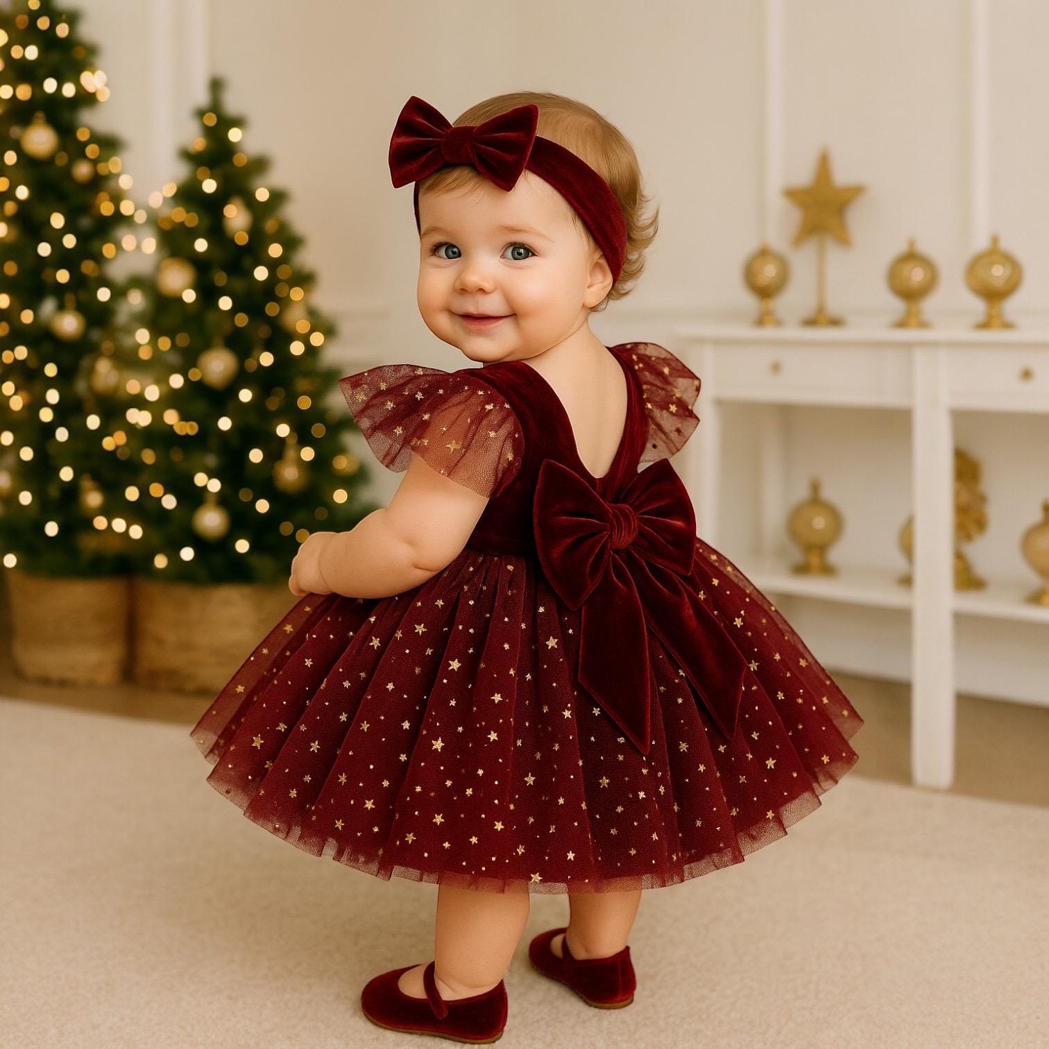 Burgundy Baby Dress