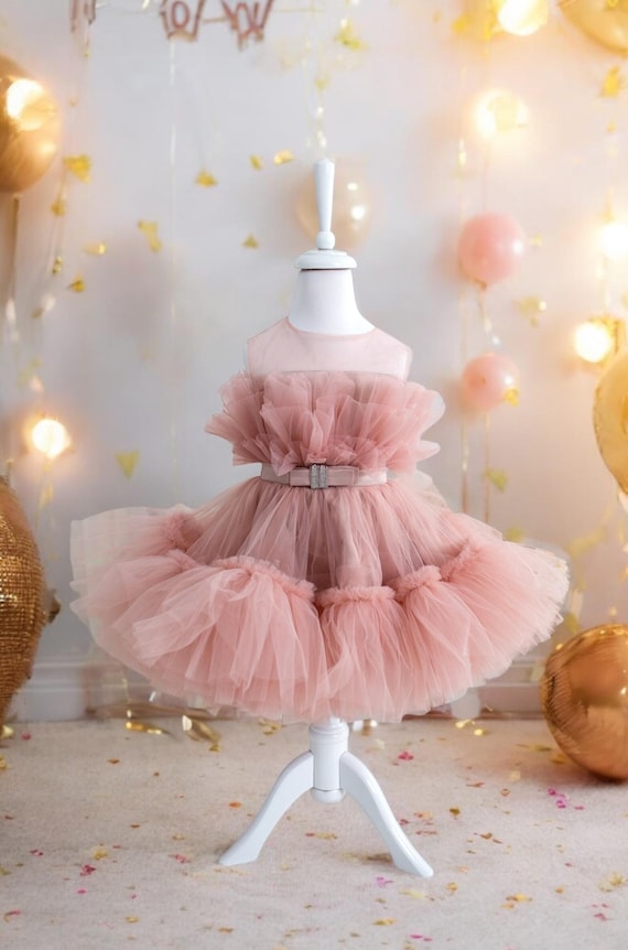 So Fluffy Baby Girls Birthday Dress Rose Gold Tulle Kid Tutu Dress Girls  Pageant Dress, Special Occasion Party Tutu Dress Kids Wedding Dress - Etsy  Israel