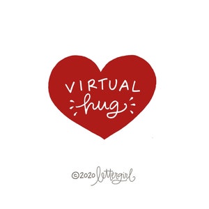 Timbro abbraccio virtuale scritto a mano posta ordinaria