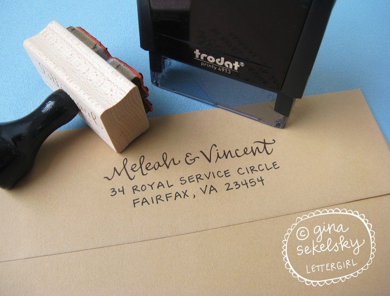 Handwritten Natalie Address Stamp: your choice of self-inking or red rubber image 3