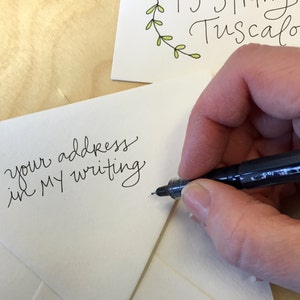 Handwritten Mirabel Address Stamp: your choice of self-inking or red rubber image 2