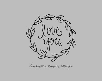 Snail Mail Stamp: Love You, Handwritten