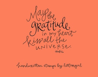 Craft Stamp: Gratitude, Handwritten Quotation for Card-Making and Snail Mail,