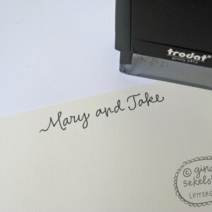 Handwritten Name Stamp: your choice of self-inking or red rubber image 3