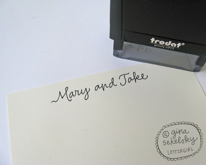 Handwritten Name Stamp: your choice of self-inking or red rubber image 3