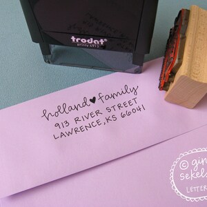 Handwritten Muriel Address Stamp: your choice of self-inking or red rubber image 3