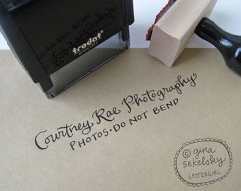 Handwritten Business Stamp: your choice of self-inking or red rubber