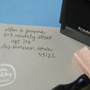 Samuel Handwritten Address Stamp: your choice of self-inking or red rubber image 3