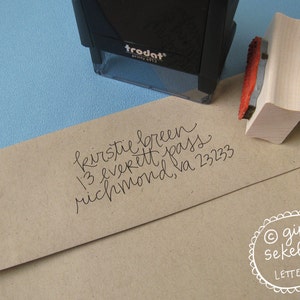 Handwritten Mirabel Address Stamp: your choice of self-inking or red rubber image 3