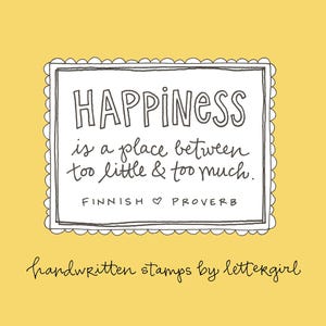 Craft Stamp: Happiness, Friendship, Handwritten Quotation, Snail Mail