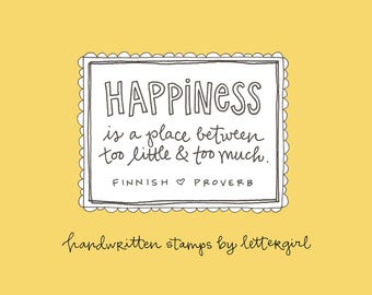 Craft Stamp: Happiness, Friendship, Handwritten Quotation, Snail Mail