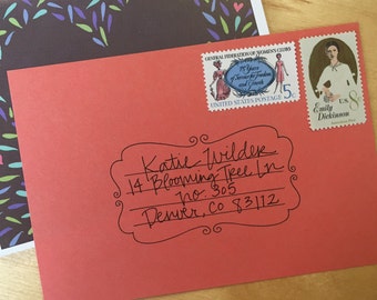 Snail Mail Addressing Stamp, Elizabeth Border