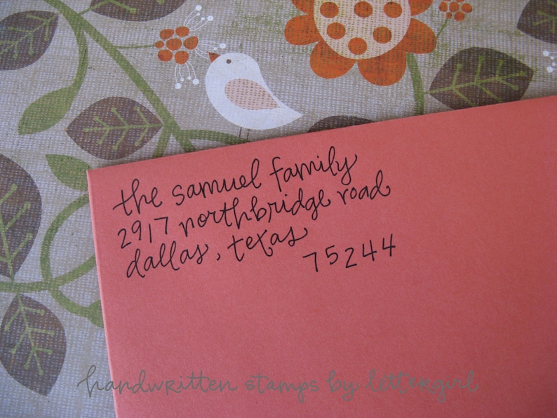 Samuel Handwritten Address Stamp: your choice of self-inking