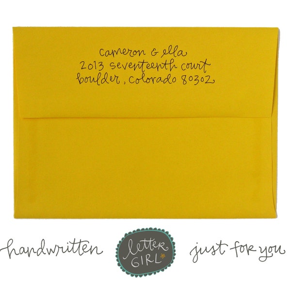 Handwritten Delight Address Stamp: your choice of self-inking or red rubber